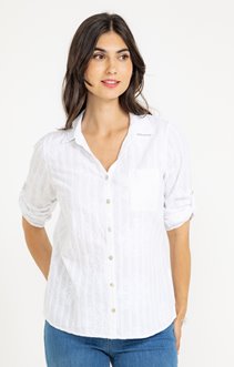 Chemise unie brodée
