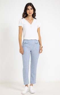 Pantalon aspect chiné coupe droite