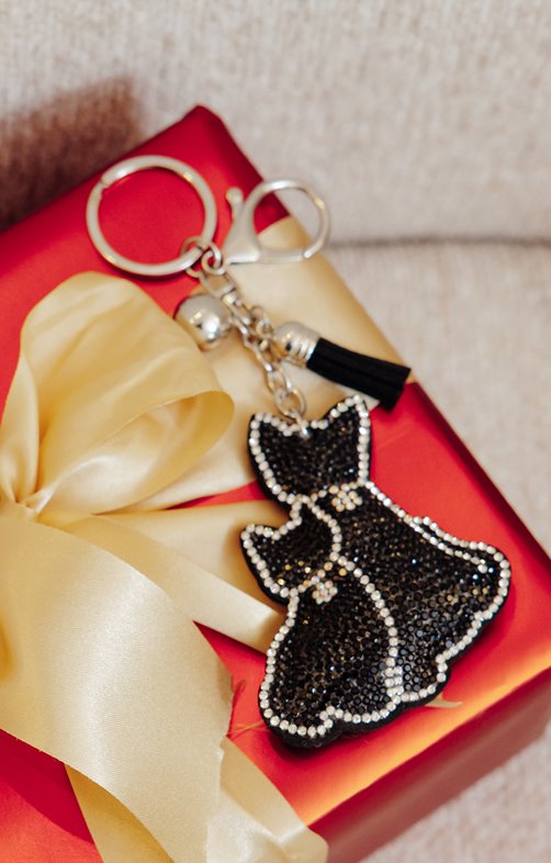 Porte-clé chats à strass