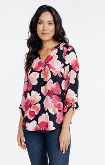 Chemise imprimée grosses fleurs