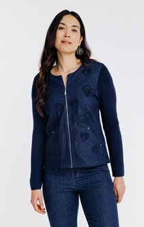 Cardigan bi-matière 