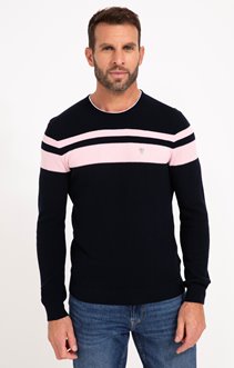 Pull col rond rayé Natural