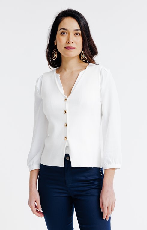 Cardigan avec boutons martelés 