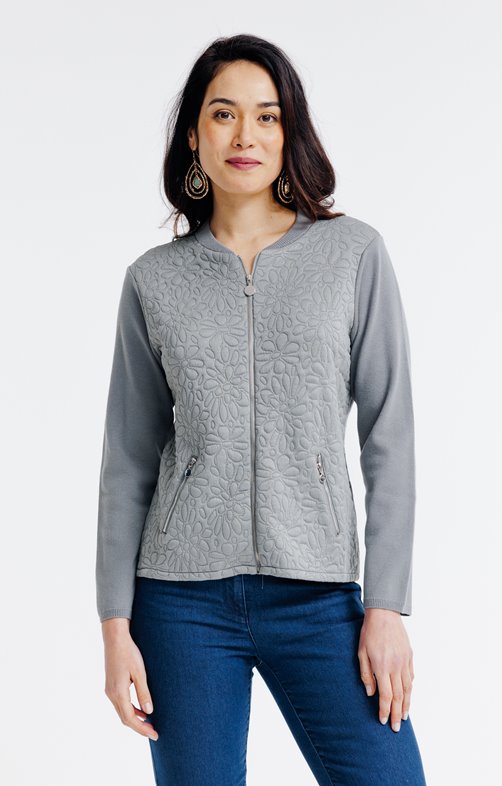 Cardigan bi matière