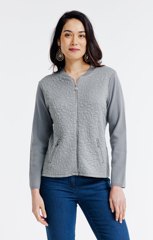 Cardigan bi matière
