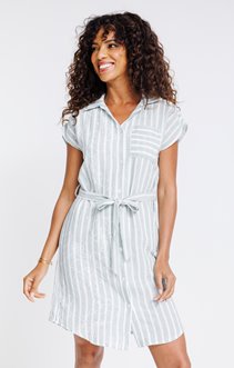 Robe chemise rayée 