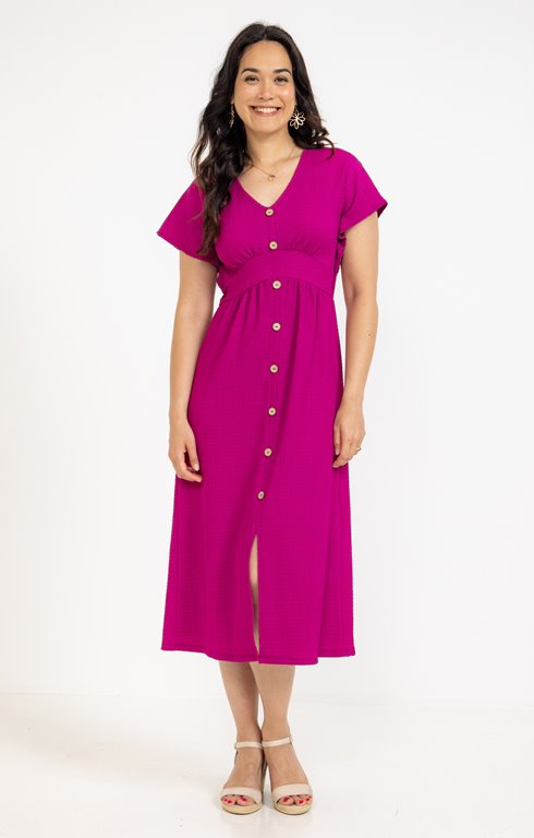 Robe longue gaufrée