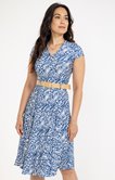 Robe en maille plissé avec ceinture 