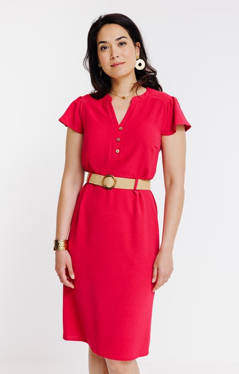 Robe droite longueur midi