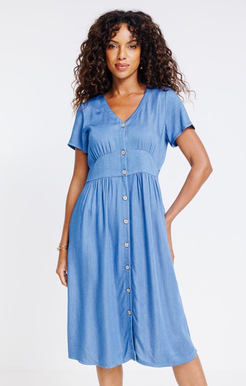 Robe avec fausse patte de boutonnage