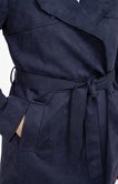 Trench court ceinture suédine