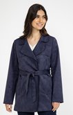 Trench court ceinture suédine