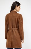 Trench long ceinture en suédine