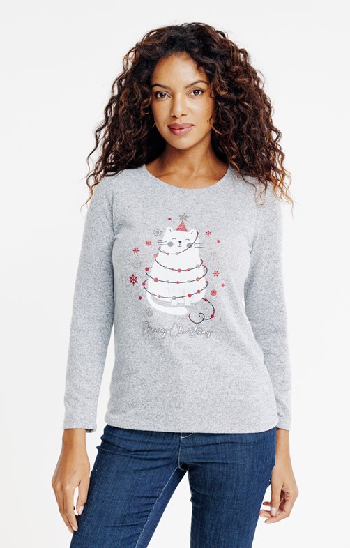 Tee-shirt de Noël chat