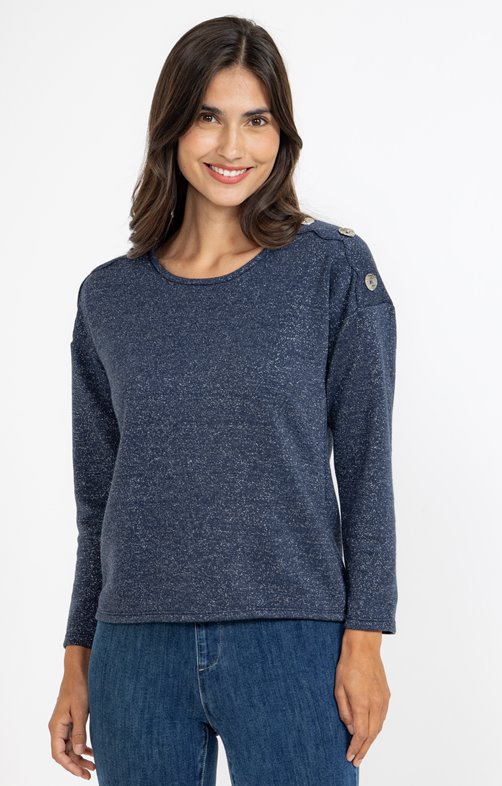 Pull maille brillante festonnée