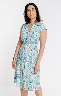 Robe chemise col tunisien 