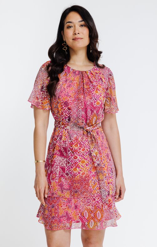 Robe imprimée à volants