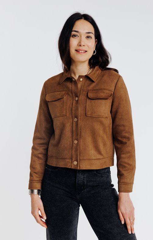 Blouson en scuba suédine