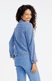 Veste en denim délavée brodée