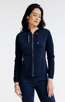 Cardigan bi-matière