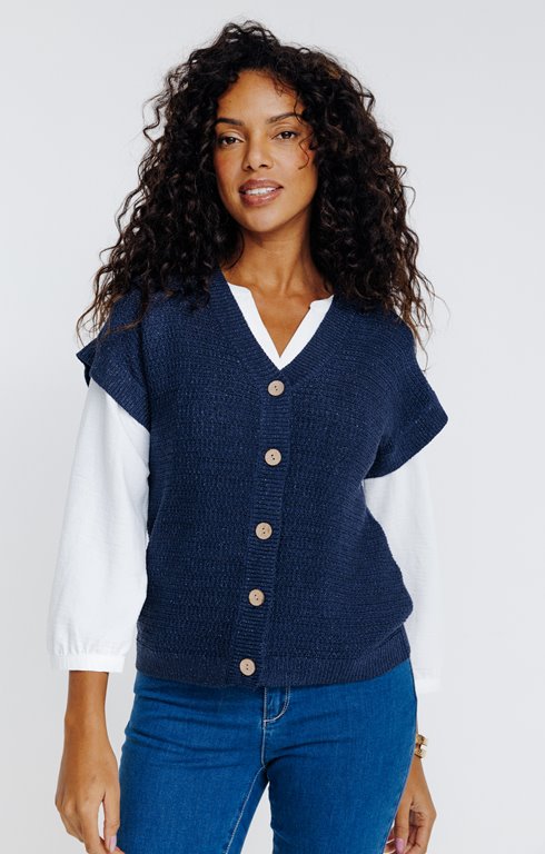 Cardigan maille brillante