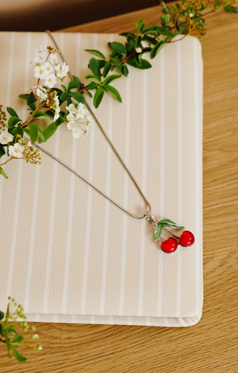 Ras-de-cou pendentif cerises
