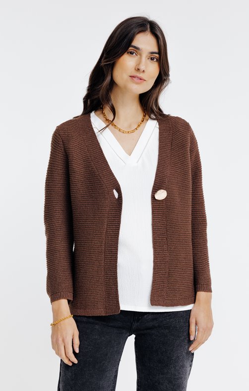 Cardigan maille fantaisie