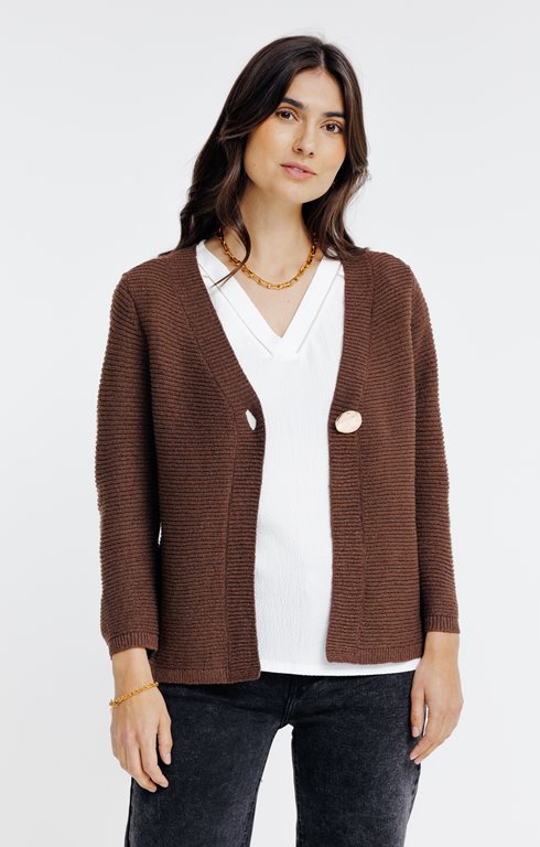 Cardigan maille fantaisie