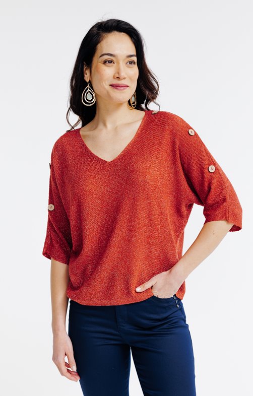 Pull maille brillante