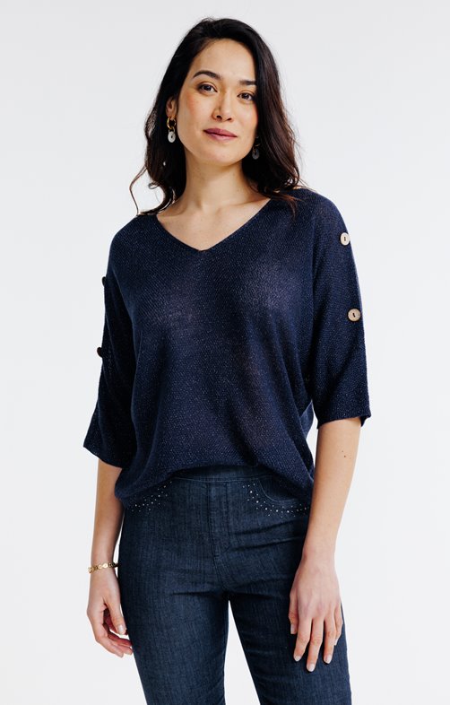 Pull maille brillante