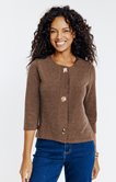 Cardigan uni manches 3/4