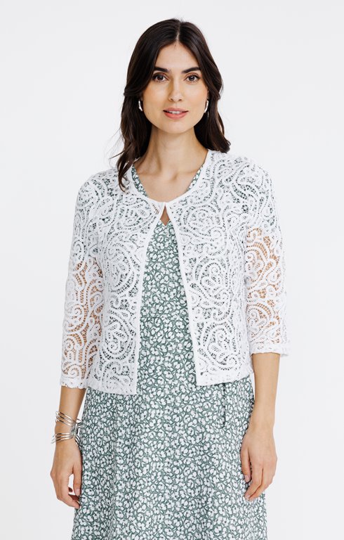 Cardigan uni manches 3/4