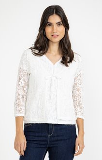 Cardigan uni manches 3/4