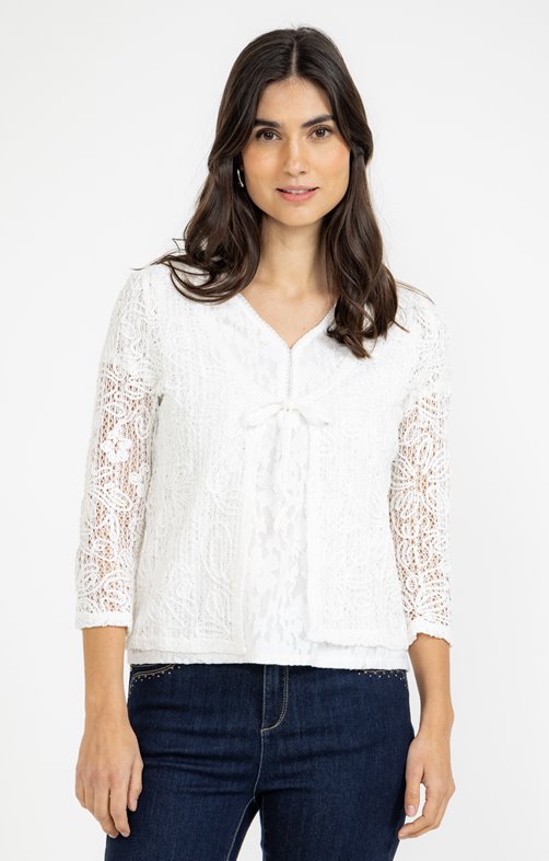 Cardigan uni manches 3/4