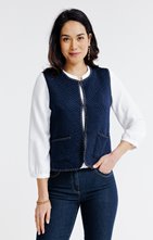 Gilet Tricoté Pour Femme Sans Manches Avec Boutons