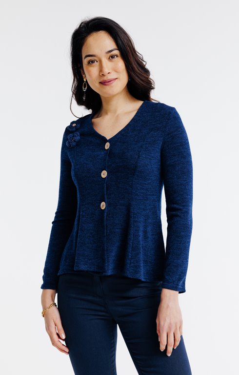 Cardigan uni manches longues