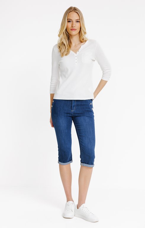 Corsaire sous le genou en denim