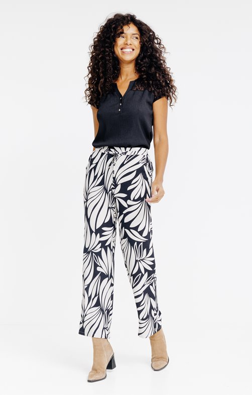 Pantalon large fluide imprimé