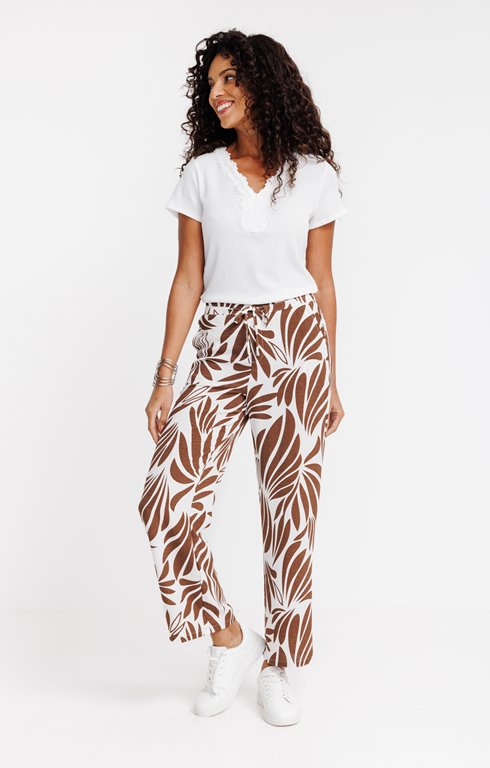 Pantalon large fluide imprimé