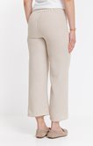 Pantalon fluide rayé détail pont