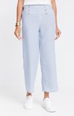 Pantalon fluide rayé détail pont