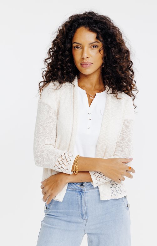 Cardigan maille brillante