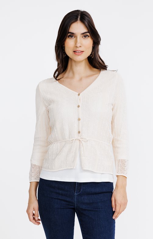 Cardigan maille fantaisie