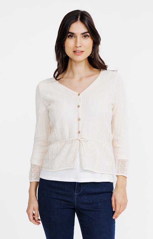 Cardigan maille fantaisie