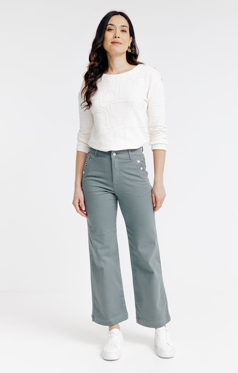 Pantalon large détail pont