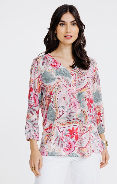 Tunique avec plastron col froufrou