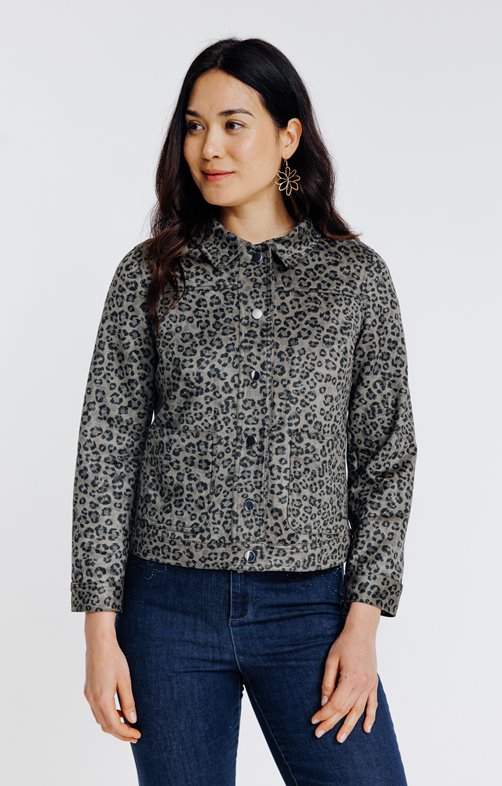 Blouson en scuba suédine imprimé