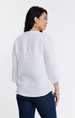 Blouse en lin brodée