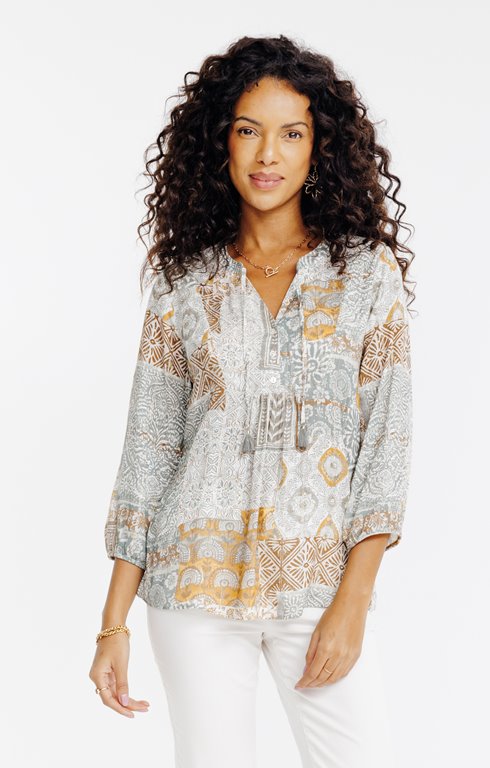 Tunique imprimée patch avec pompon