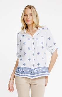 Chemise en lin imprimé 